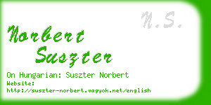 norbert suszter business card